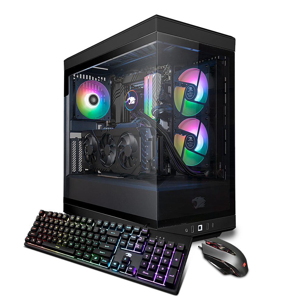 Desktop para jogos iBUYPOWER Y40 - AMD Ryzen 7 7700X - 32 GB de memória DDR5 RGB - GeForce RTX 4070 Ti Super 16 GB - 2 TB NVMe - Preto-Y40BA7N47TS01