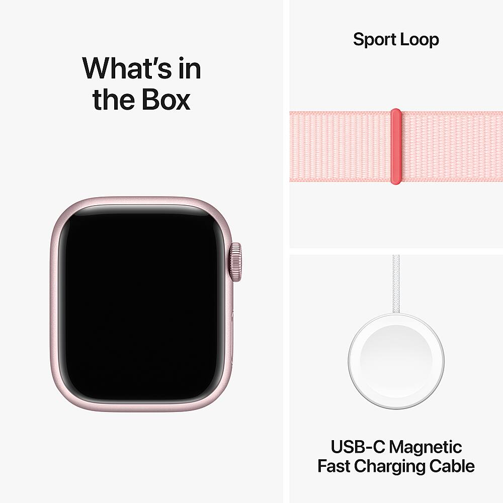 Apple Watch Series 9 GPS + celular 41 mm caixa de alumínio com alça esportiva rosa claro - rosa-MRJ13LW/A