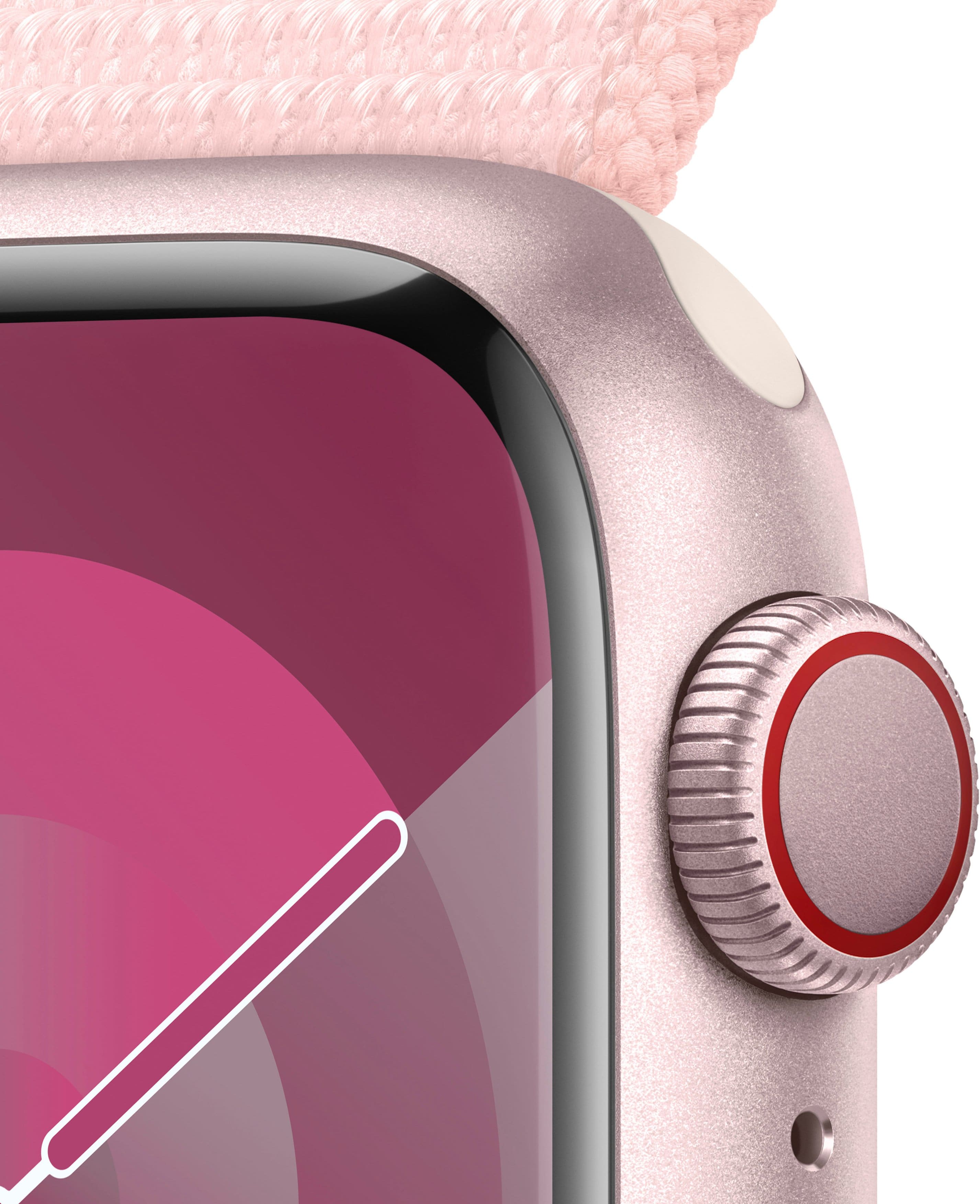 Apple Watch Series 9 GPS + celular 41 mm caixa de alumínio com alça esportiva rosa claro - rosa-MRJ13LW/A