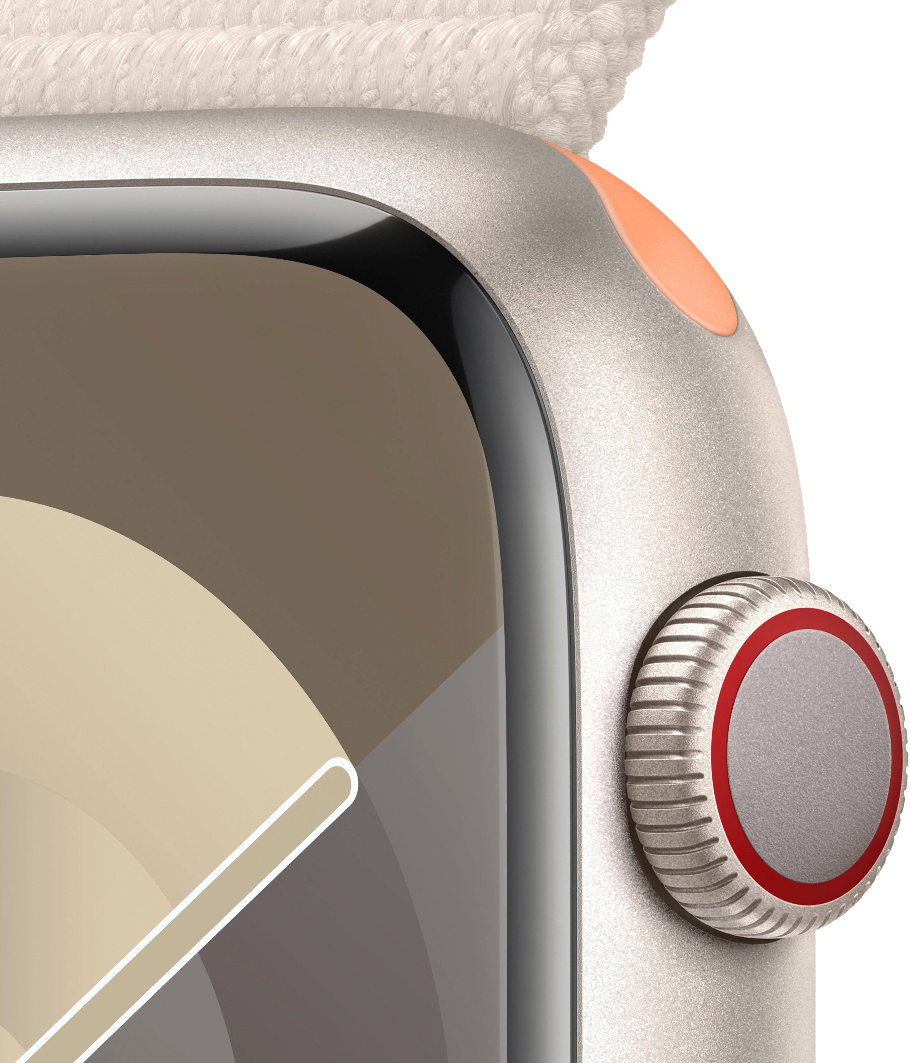 Apple Watch Series 9 GPS + Cellular 45mm Caixa de alumínio com Starlight Sport Loop - Starlight-MRMA3LW/A