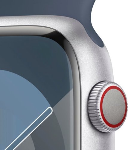 Apple Watch Series 9 GPS + celular caixa de alumínio de 45 mm com pulseira esportiva Storm Blue (médio/grande) - prata-MRMH3LW/A