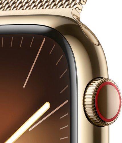 Apple Watch Series 9 GPS + celular caixa de aço inoxidável de 45 mm com alça milanesa dourada - Gold-MRMU3LW/A