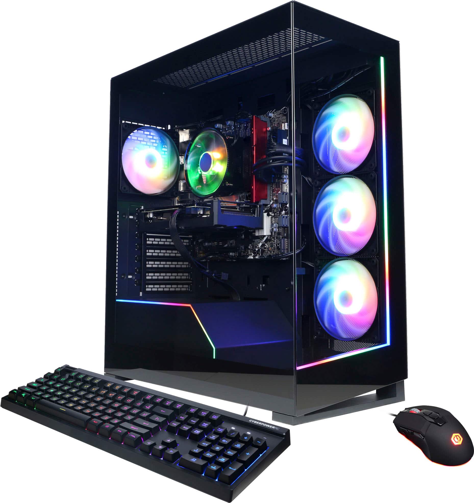 CyberPowerPC - Gamer Master Gaming Desktop - AMD Ryzen 5 7600 - 16GB de memória - NVIDIA GeForce RTX 4060 8GB - SSD de 2TB - Preto-GMA3200BSDF
