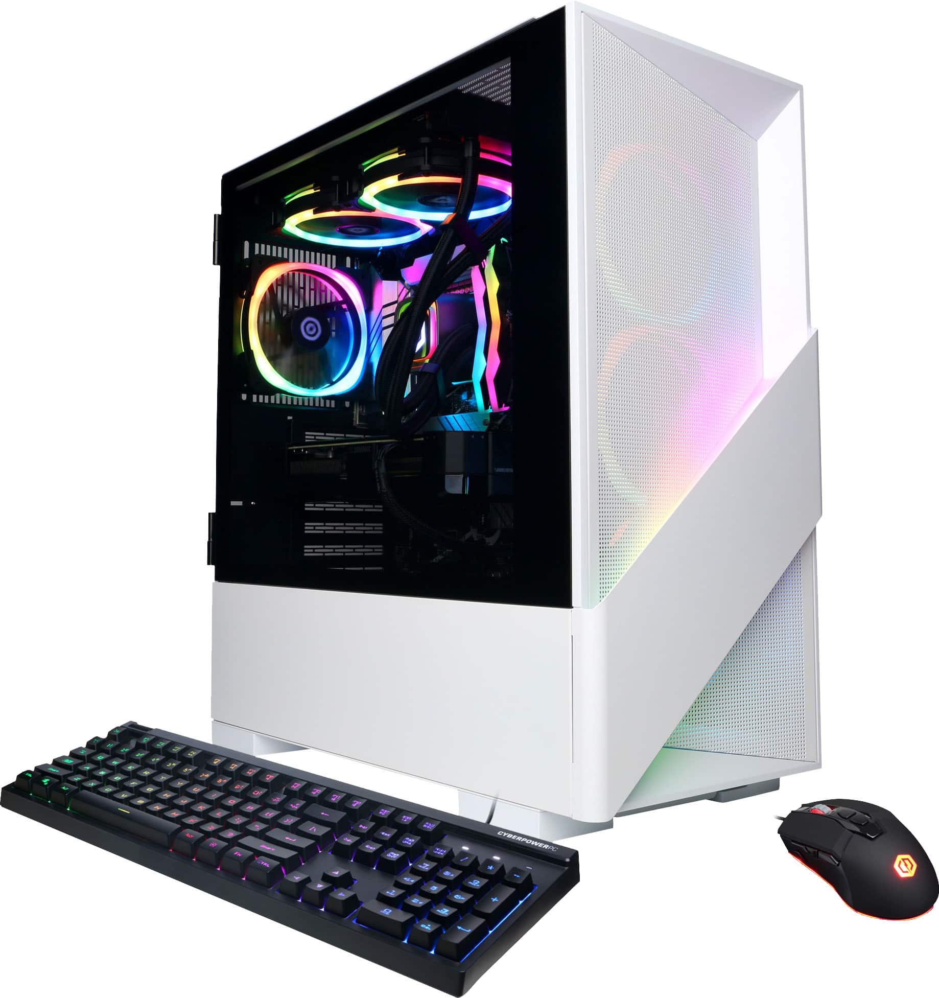CyberPowerPC - Gamer Supreme Gaming Desktop - AMD Ryzen 7 7800X3D - 32GB de memória - AMD Radeon RX 7800 XT 16GB - SSD de 2TB - Branco-SLC4600BSDFV2