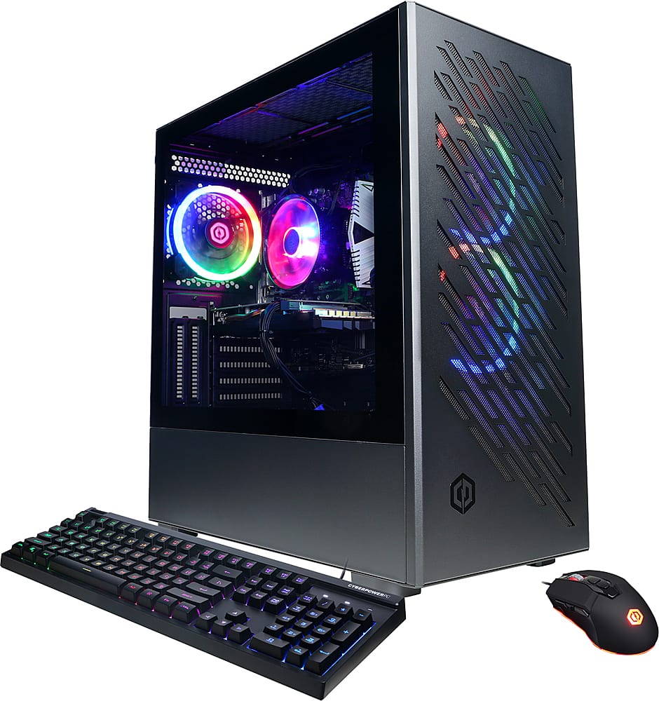 CyberPowerPC - Gamer Master Gaming Desktop - AMD Ryzen 7 8700G - 16GB de memória - NVIDIA GeForce RTX 4060 8GB - SSD de 2TB - Preto-GMAI3400CPG