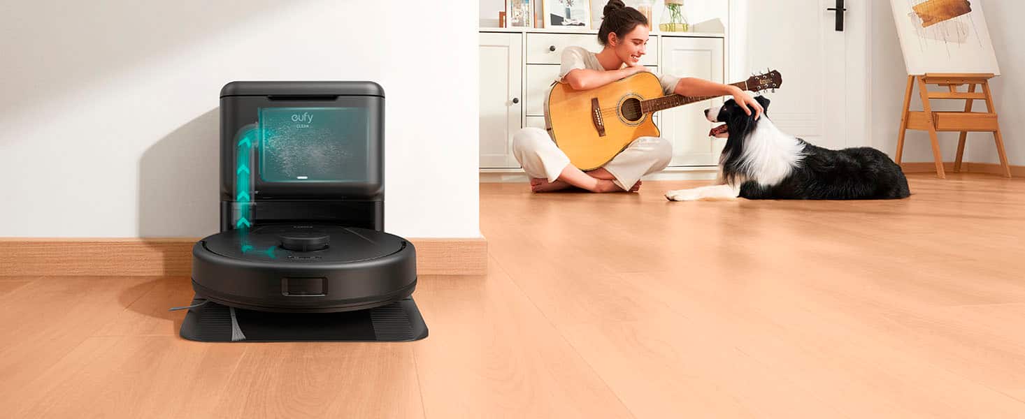 eufy Clean - Robô aspirador híbrido L60 com estação auto-vazia e remoção automática de pêlos - Preto-T2278111