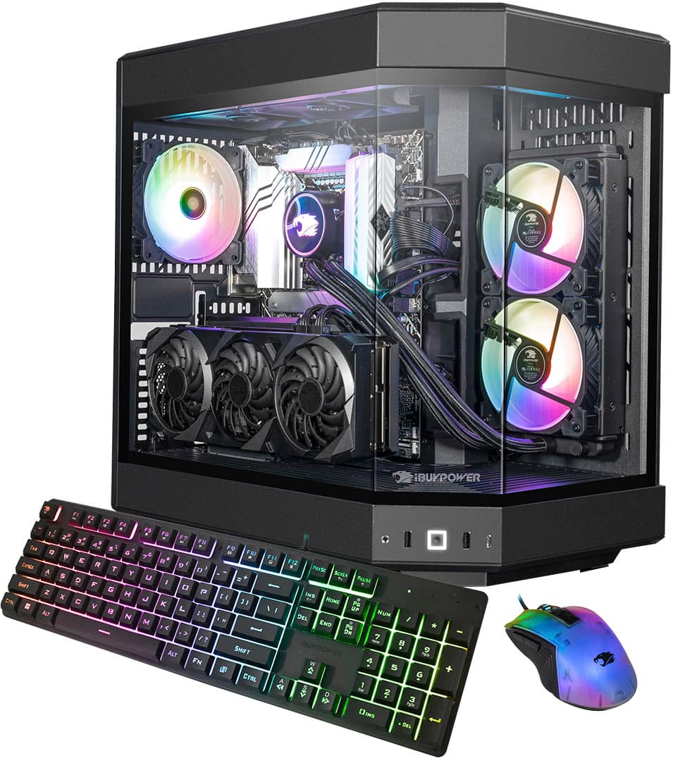 PC de mesa para jogos iBUYPOWER Y60 preto - Intel Core i9 14900KF - GeForce RTX 4070Ti Super 16 GB - 32 GB DDR5 RAM - 2 TB NVMe - preto-Y60BI9N47TS02