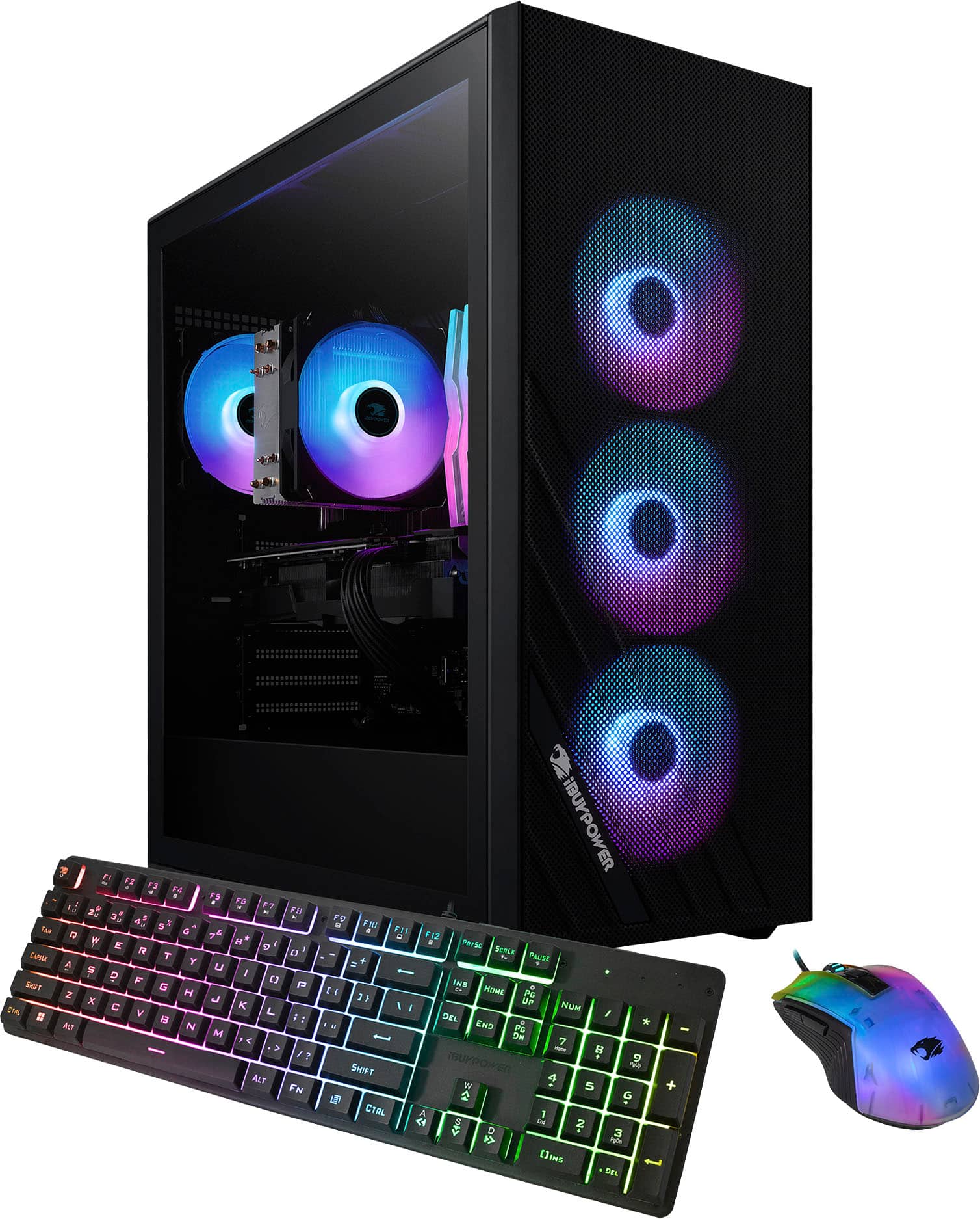 Desktop para jogos em escala iBUYPOWER - Intel Core i3 14100F - 16 GB de memória - NVIDIA GeForce RTX 3050 6 GB - 1 TB NVMe - Preto-SCI3N3501