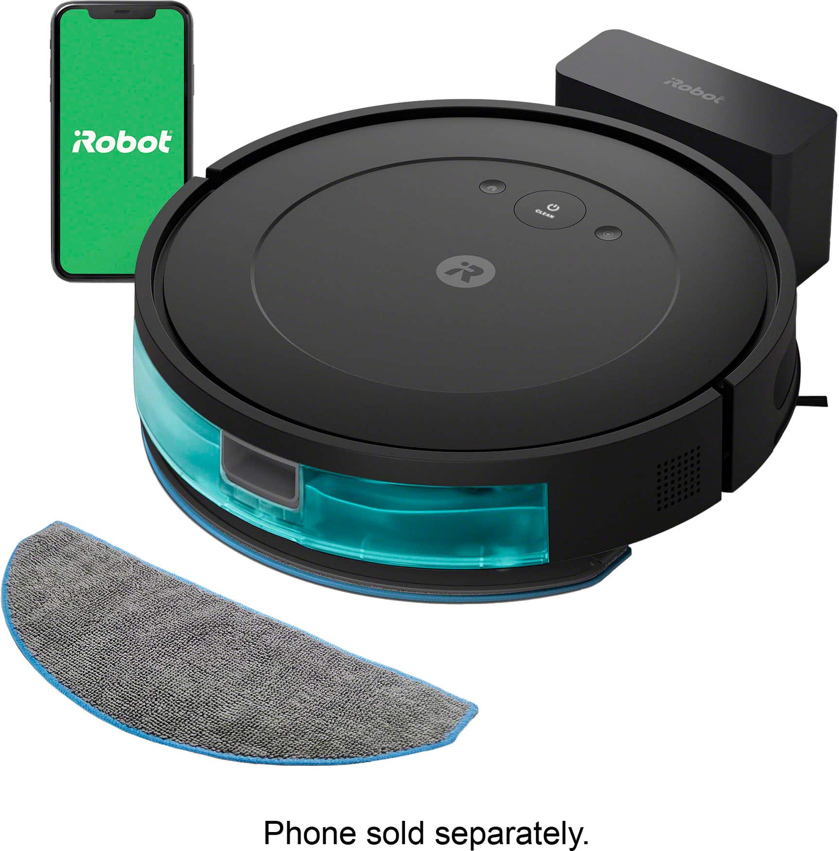 iRobot Roomba Combo Essential Robot aspirador e esfregão (Y0140) - Preto-Y014020