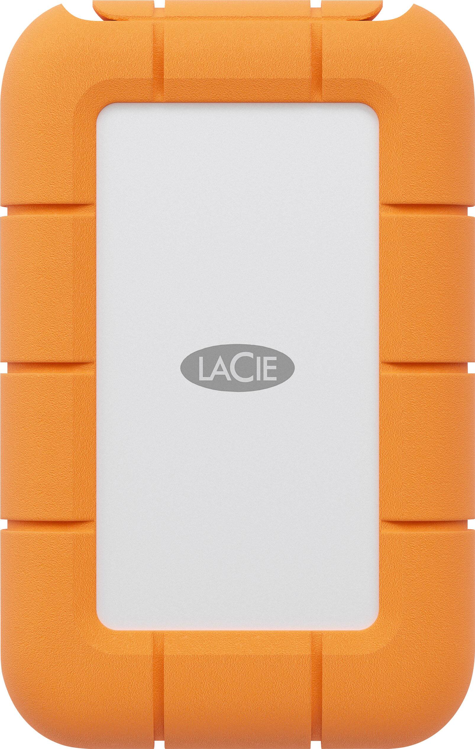 Unidade de estado sólido LaCie Rugged Mini SSD de 4 TB - USB 3.2 Gen 2x2, velocidades de até 2.000 MB/s (STMF4000400) - Prata e Laranja-STMF4000400