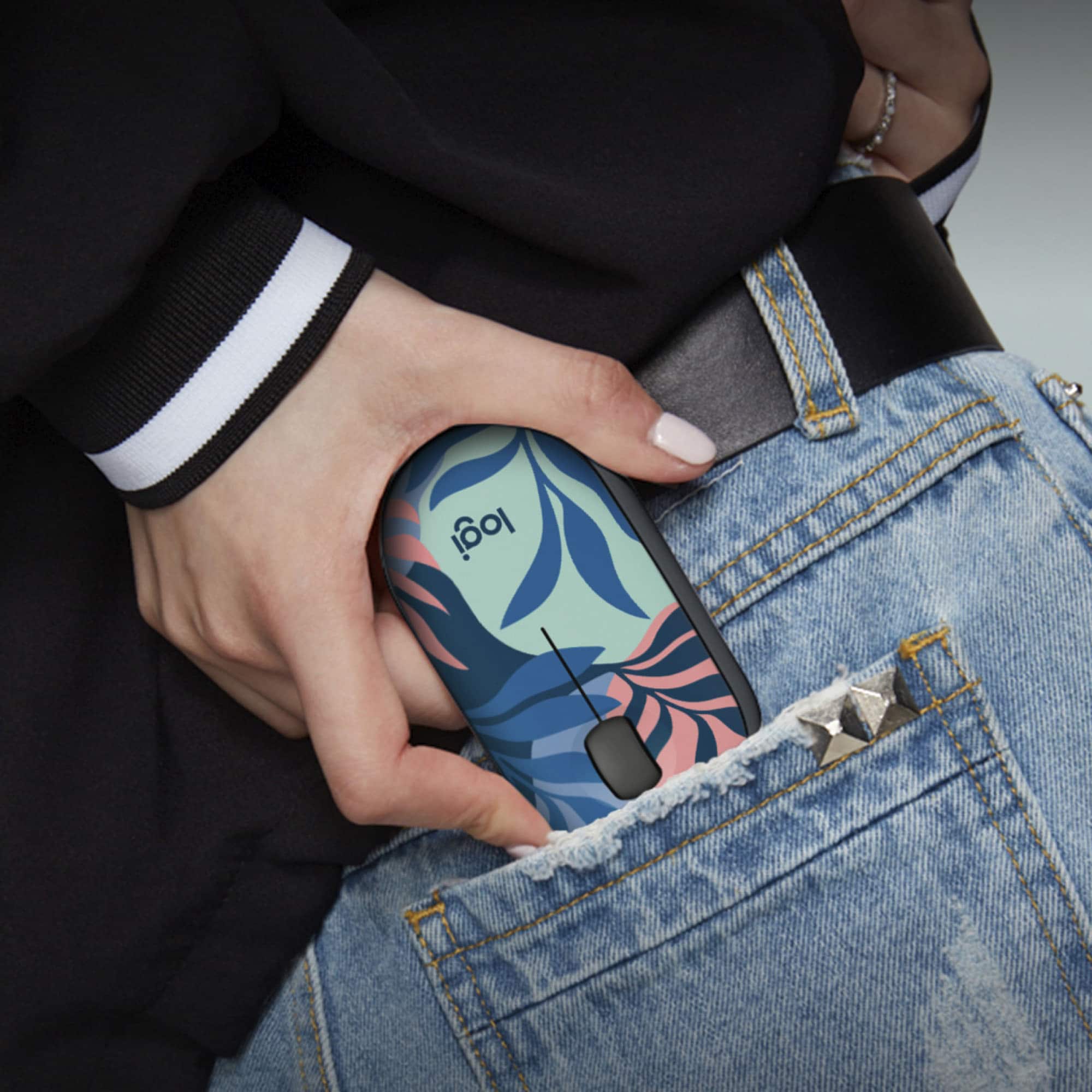 Logitech - Mouse ambidestro sem fio M340 de edição limitada com cliques silenciosos - Sheer Dream-910-007283