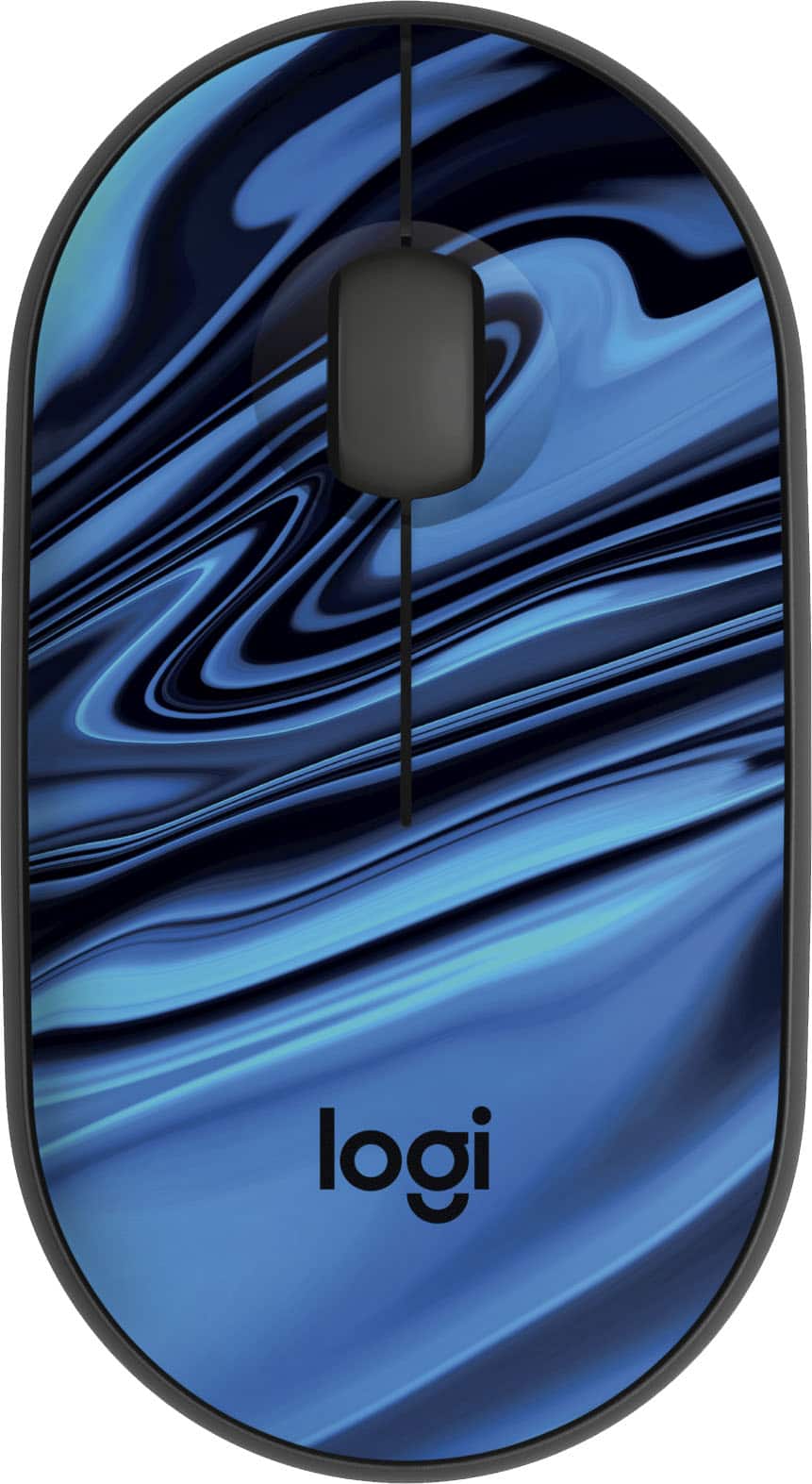 Logitech - Mouse ambidestro sem fio M340 de edição limitada com cliques silenciosos - Azul Galaxy-910-007282