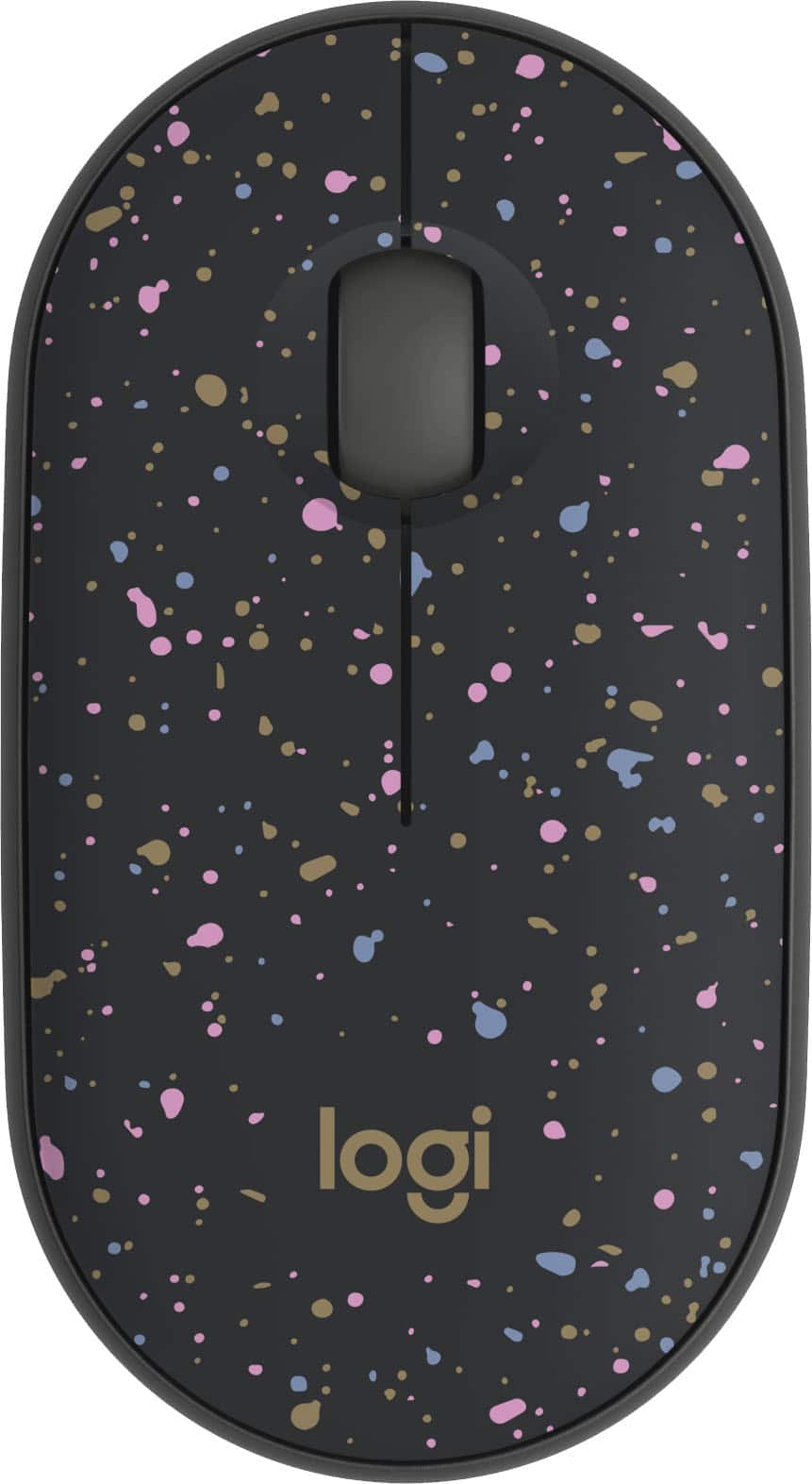 Logitech - Mouse ambidestro sem fio M340 de edição limitada com cliques silenciosos - Speckles-910-007281