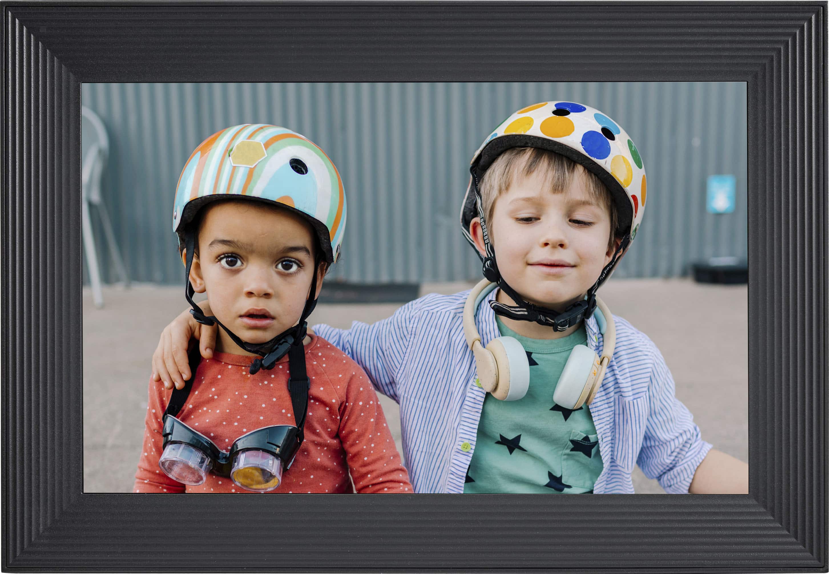 Aura Home - Moldura Wifi Digital Carver 10" - Gravel-AF900-BLK