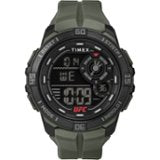 Timex - Relógio masculino UFC Rush 52 mm - Pulseira verde com mostrador digital e caixa preta - Verde-TW5M59400JT