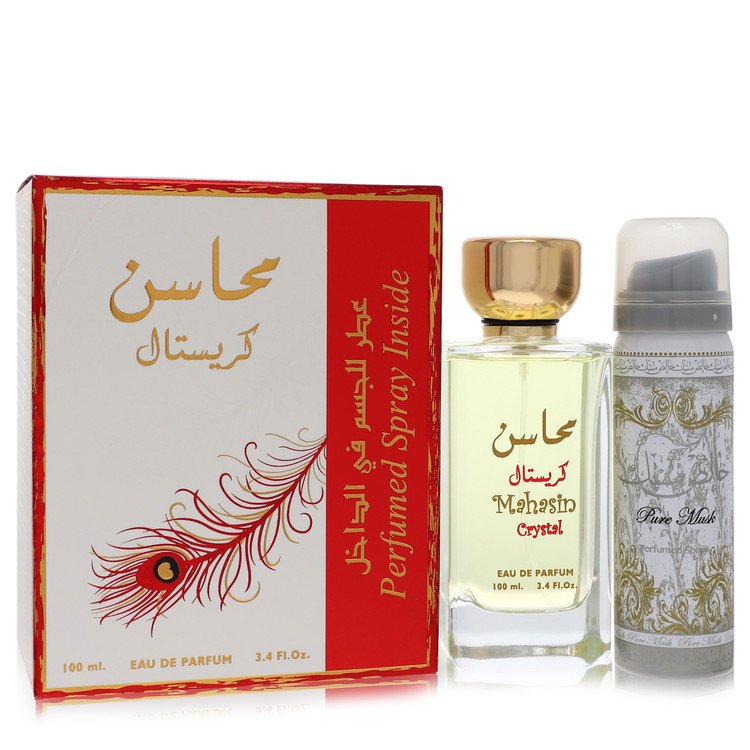 Kit Presente Feminino Lattafa Mahasin Crystal EDP With 50 Ml Desodorante Em 100