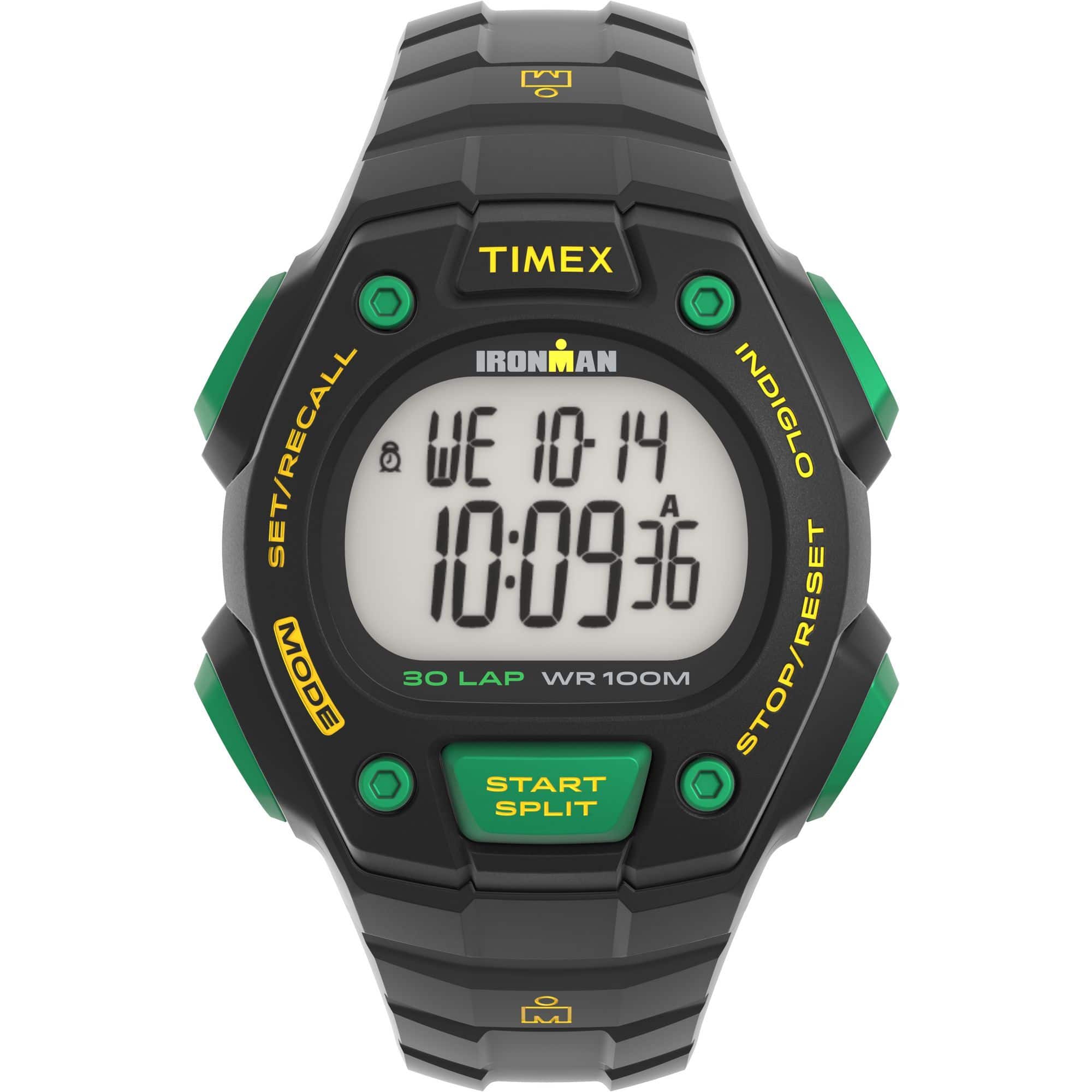 Timex - Relógio masculino Ironman Classic 30 41 mm - pulseira preta com mostrador digital, caixa preta - preto-TW5M590009J