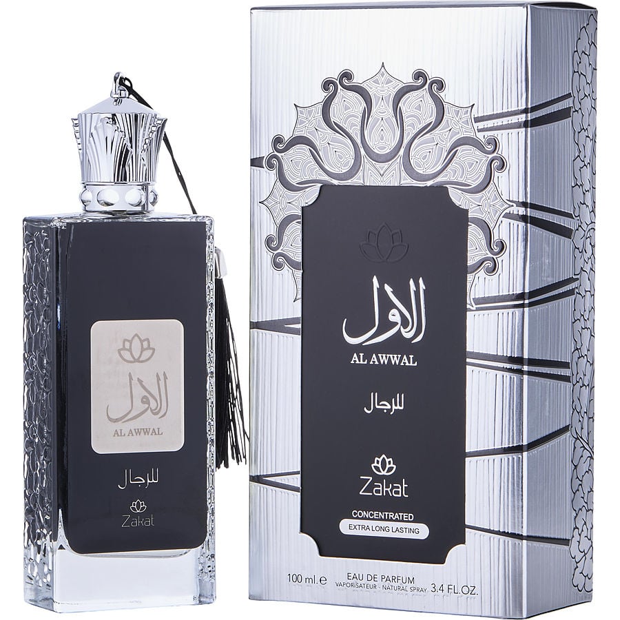 Perfume Unisex Zakat Al Awwal EDP Concentrate Spray 100 Ml (Edição Cinza/Preto)