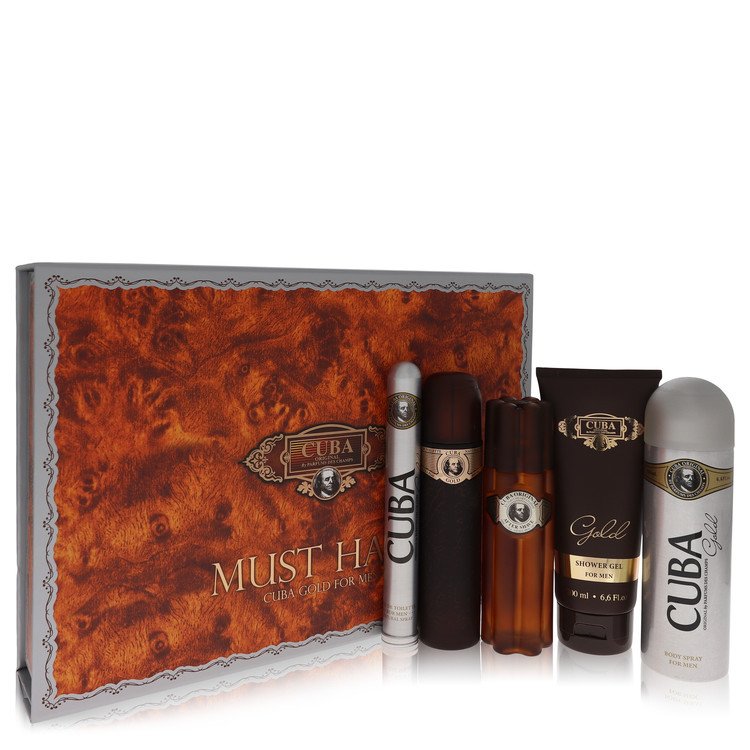 CX.PRES. ML Eau Toil.100 ML PósBarba ML Desodorante Corp.198 ML Gel de Banho+ 37 ML EDT Masculino Fragluxe Cuba Gold Col.