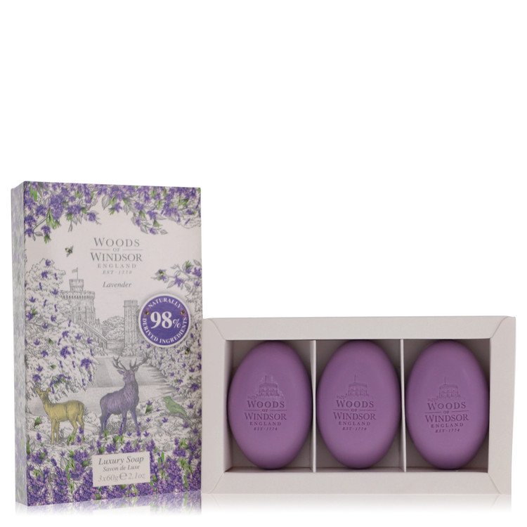 Perfume Feminino Lavender Woods Of Windsor 3 X 60 Fine English Sabonete