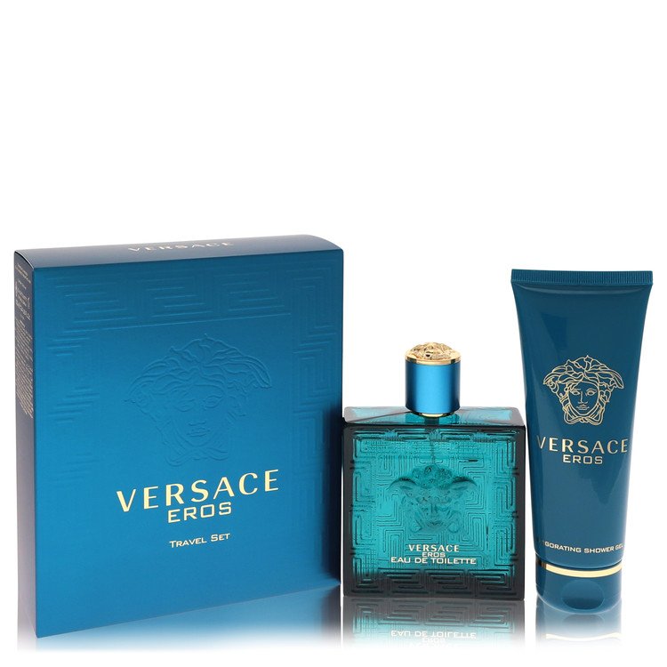 Perfume Masculino Eros CX. presente Versace 100 ML Eau De Toilette 100 ML + Gel De banho