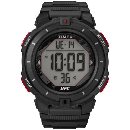 Timex - Relógio masculino UFC Rumble 50 mm - pulseira preta com mostrador digital, caixa preta - preto-TW5M59600JT