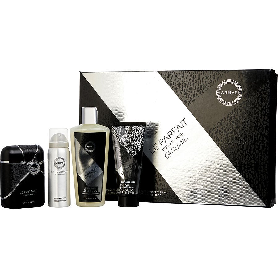 Shampoo Masculino Armaf Le Parfait Edt Spray 100 Ml&Gel De Banho Perfume Corporal 50 Ml& 250