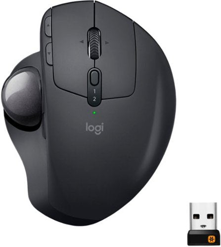 Logitech - MX ERGO Plus Wireless Trackball Mouse with Ergonomic design - Graphite