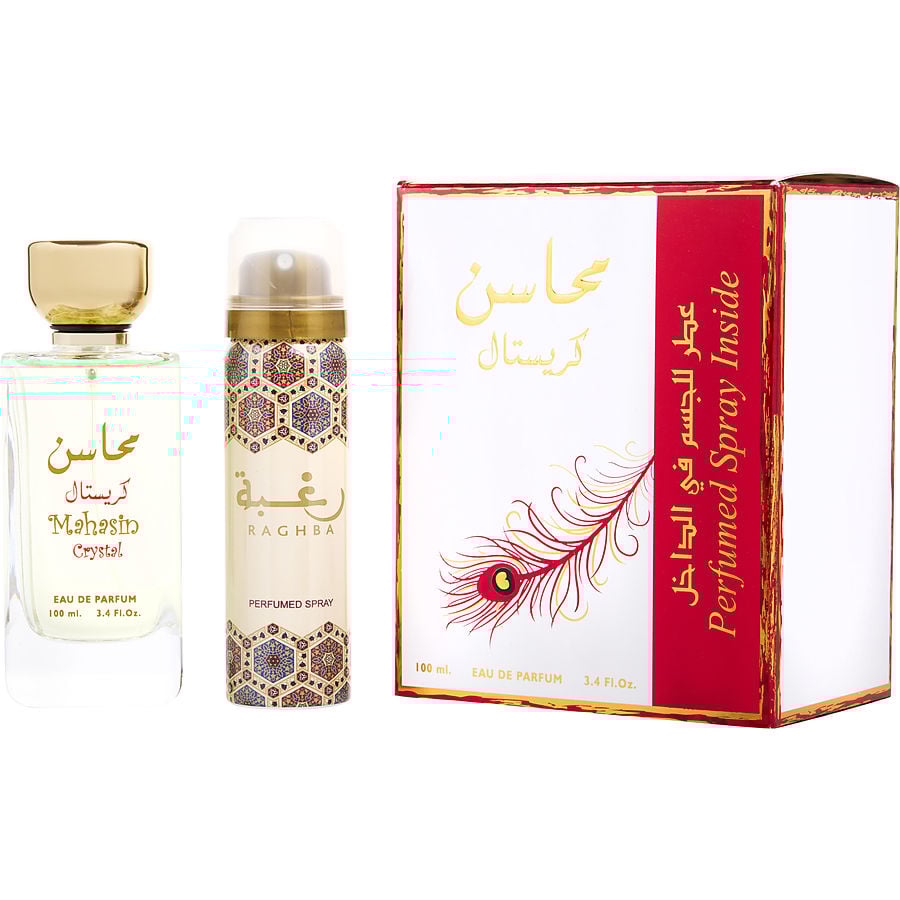 Perfume Feminino Lattafa Mahasin Crystal EDP Spray 100 Ml&Desodorante 50