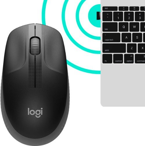 Logitech - M190 Wireless Optical Ambidextrous Mouse - Charcoal