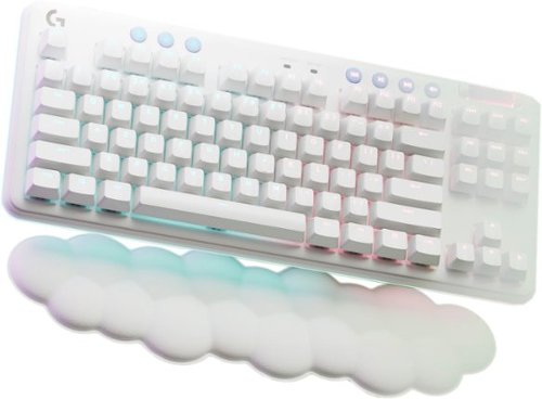 Logitech - G715 Aurora Collection TKL Wireless Mechanical Clicky Switch Gaming Keyboard for PC/Mac with Palm Rest Included - White Mist