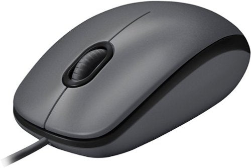 Logitech - M100 Wired Optical Ambidextrous PC Mouse with 1000 DPI Optical Tracking - Gray