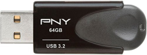 Pen Drive PNY - Unidade flash Elite Turbo Attache 4 64GB USB 3.2 - Preto-P-FD64GTBAT4-GE
