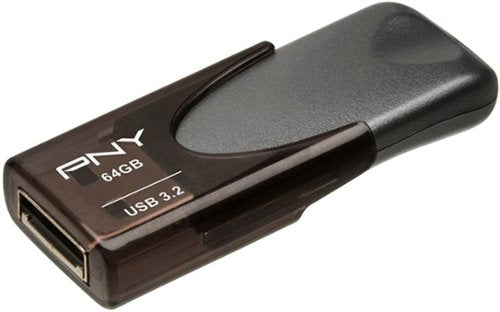Pen Drive PNY - Unidade flash Elite Turbo Attache 4 64GB USB 3.2 - Preto-P-FD64GTBAT4-GE