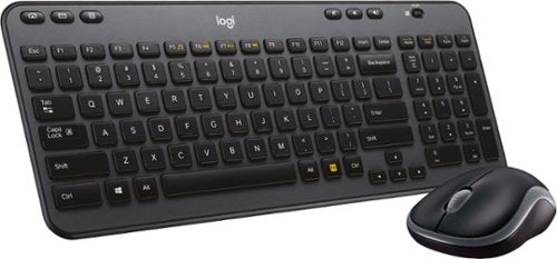 Logitech - MK360 Full-size Wireless Scissor Keyboard and Mouse - Black