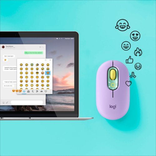 Logitech - POP Mouse Bluetooth Optical Ambidextrous Mouse with Customizable Emojis - Daydream Purple (Mint)