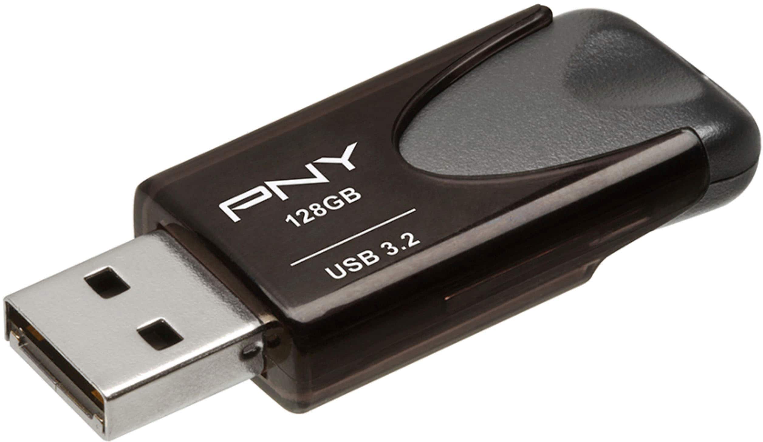 Pen Drive PNY - Unidade flash Elite Turbo Attache 4 128 GB USB 3.2 - Preto-P-FD128TBAT4-GE