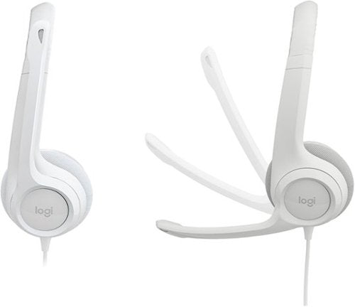 Logitech - H390 Wired USB On-Ear Stereo Headphones - Off-White