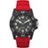 Timex - Relógio masculino Main Street 42 mm - Pulseira vermelha com mostrador preto e caixa preta - Vermelho-TW5M610009J
