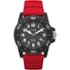 Timex - Relógio masculino Main Street 42 mm - Pulseira vermelha com mostrador preto e caixa preta - Vermelho-TW5M610009J