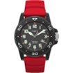 Timex - Relógio masculino Main Street 42 mm - Pulseira vermelha com mostrador preto e caixa preta - Vermelho-TW5M610009J