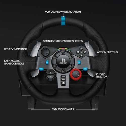 Logitech - Volante e pedais de corrida Driving Force G29 para PS5, PS4, PC, Mac - Preto-941-000110