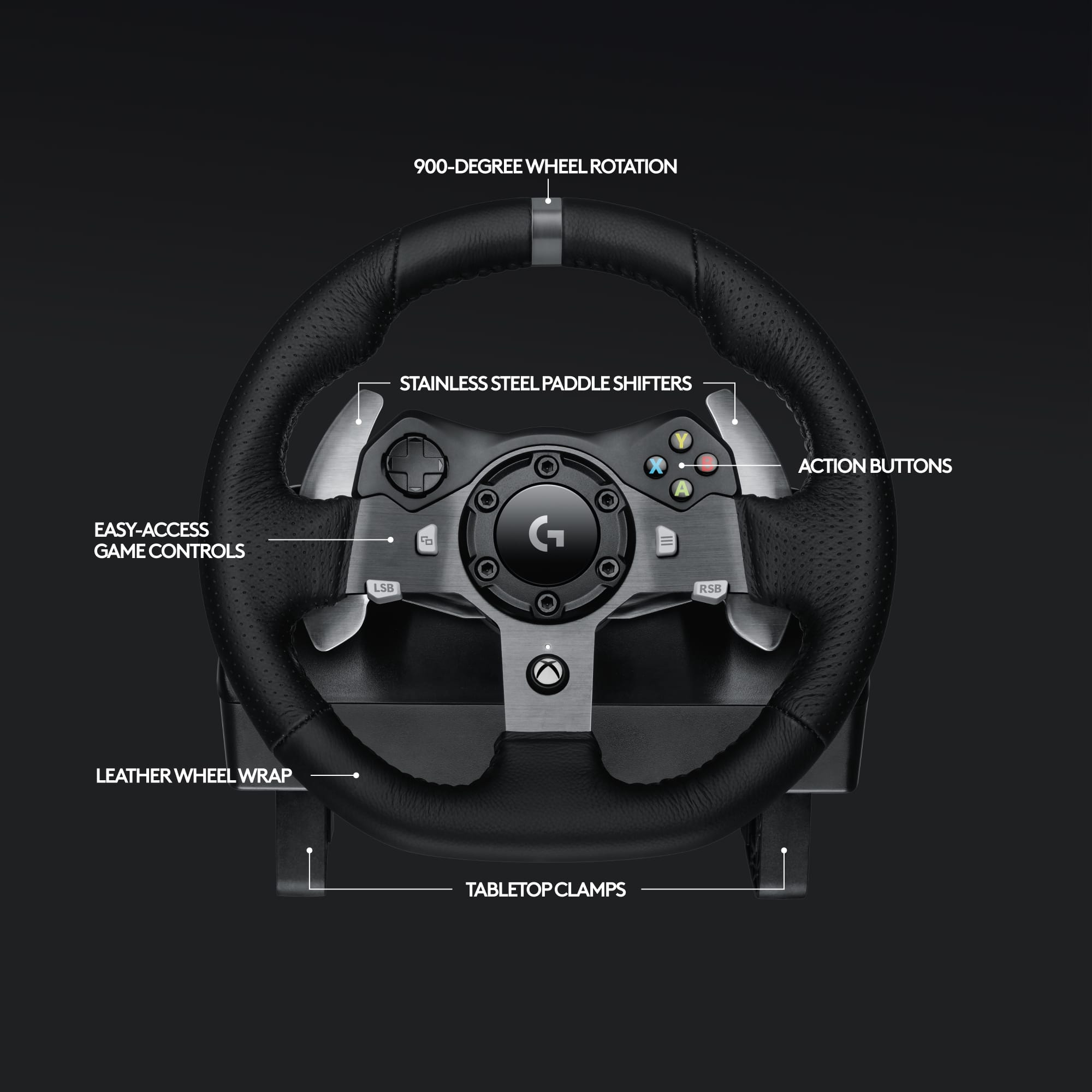 Logitech - Volante e pedais de corrida Driving Force G920 para Xbox Series X | S, Xbox One, PC - Preto-941-000121