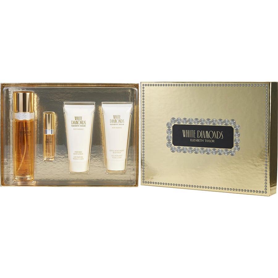 Perfume Feminino Elizabeth Taylor White Diamonds Edt Spray 100 Ml&Loção Corporal Sabonete Líquido 10 Mini