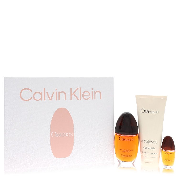 Perfume Feminino Obsession Calvin Klein Kit Presente 100 Ml EDP+200 Ml Loção Corporal+15 Ml Mini Edp Spray