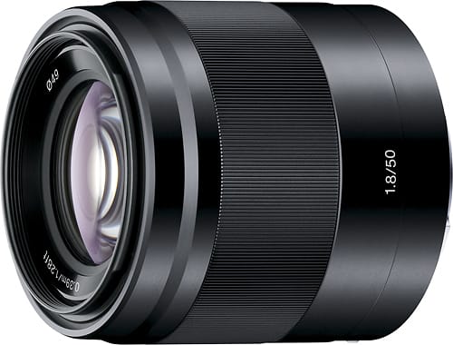 Sony - Lente óptica 50mm f/1.8 para câmeras selecionadas de montagem E - Preto-SEL50F18/B