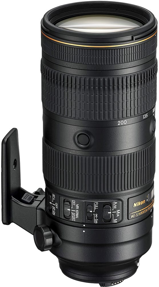 Nikon - Lente zoom telefoto AF-S NIKKOR 70-200mm f/2.8E FL ED VR para câmeras DSLR - Preto-20063