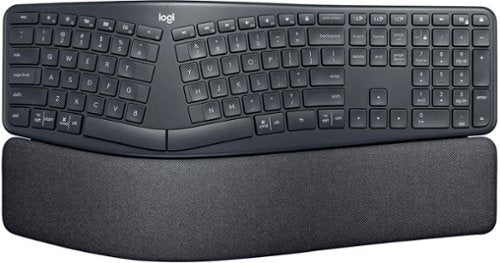 Logitech - ERGO K860 Ergonomic Full-size Wireless Keyboard for Windows and Mac with Palm Rest - Black