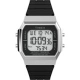 Timex - Relógio unissex Activity Tracker 40 mm - Pulseira vermelha com mostrador digital e caixa em tom prateado - Vermelho-TW5M607009J