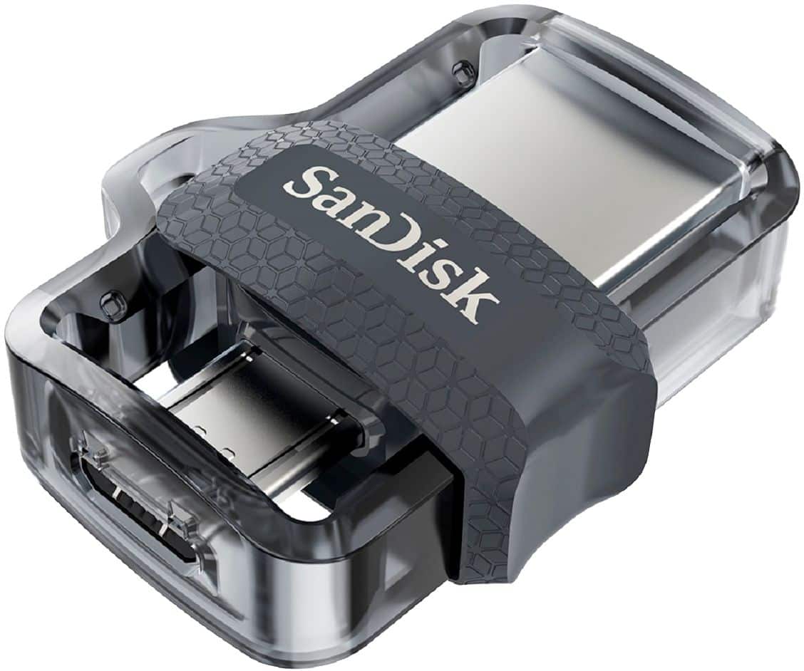 Pen Drive SanDisk - Ultra 256 GB USB 3.0, unidade flash micro USB - cinza / transparente-SDDD3-256G-A46